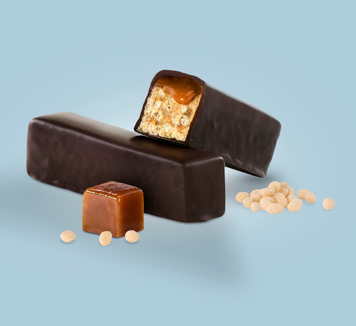 Dark Chocolate Caramel & Crisp Nougat Bars (12 Bars)