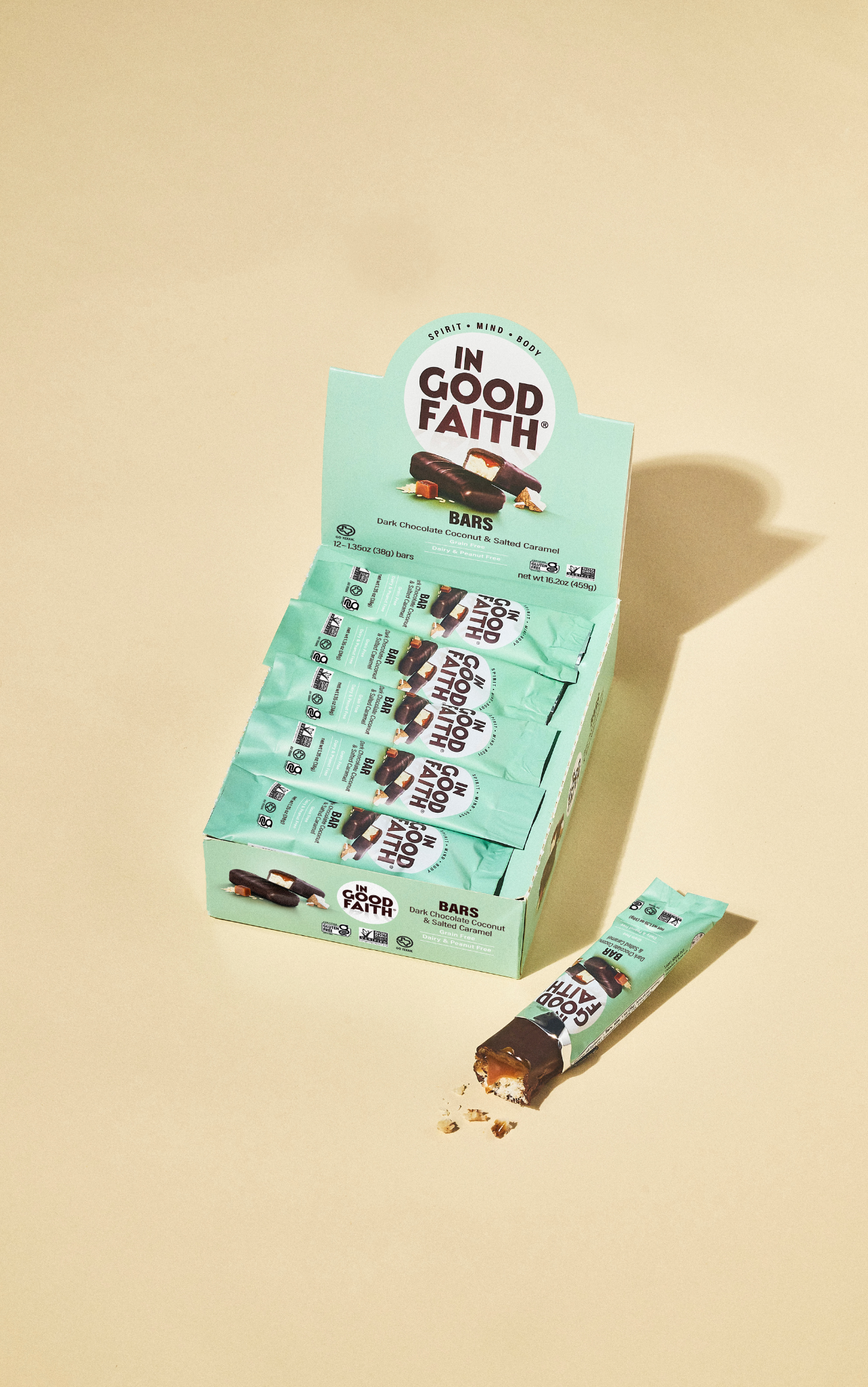 Dark Chocolate Coconut & Salted Caramel Bars (12 Bars)