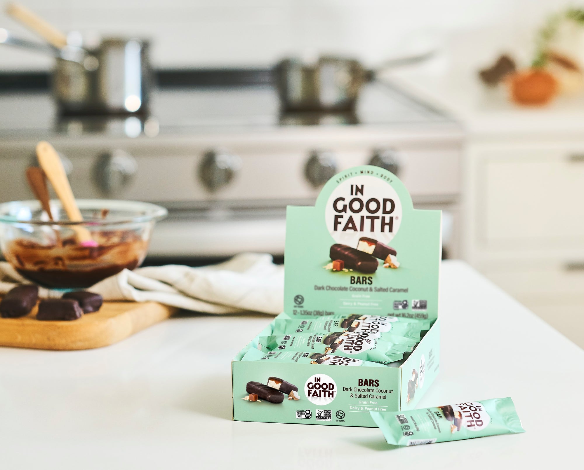 Dark Chocolate Coconut & Salted Caramel Bars (12 Bars)