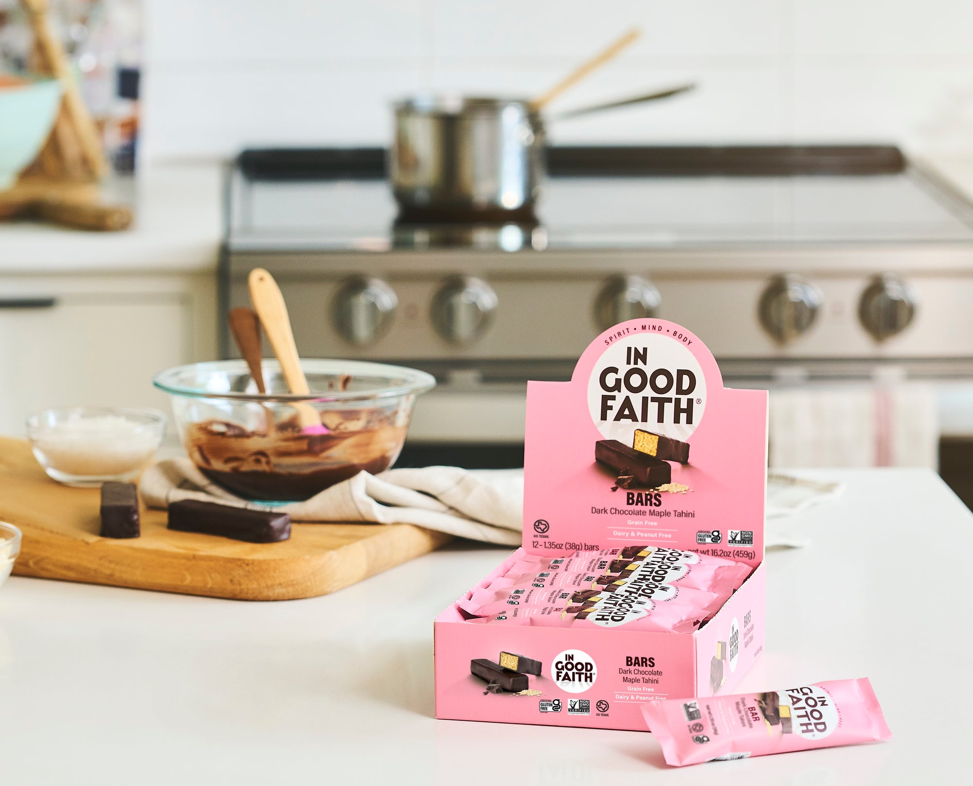 Dark Chocolate Maple Tahini Bars (12 Bars)